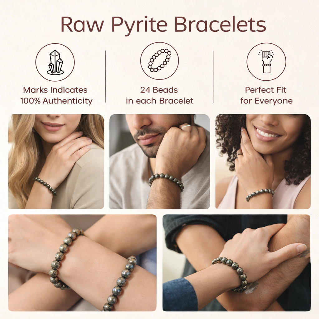 Raw Pyrite Bracelet with FREE Raw Selenite Plate